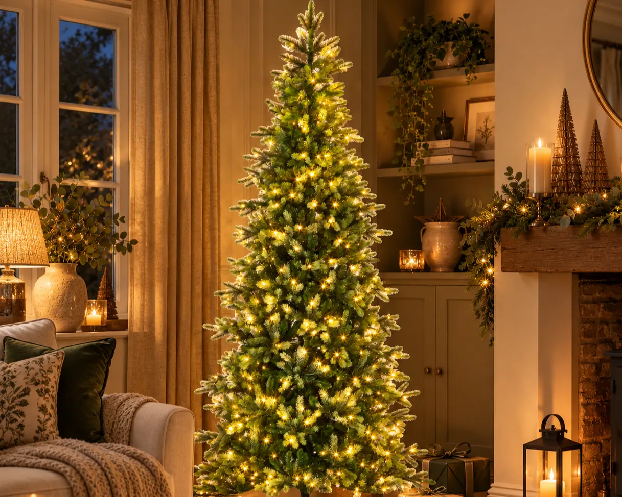 Slim - Traditional full trees made narrower to fit compact spaces