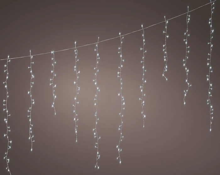 256 LED Cool White Twinkle Effect Icicle Lights - image 1