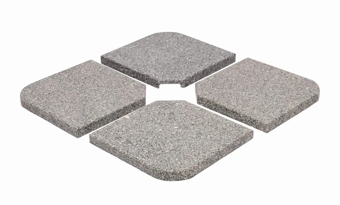 3x3m Square Cantilever Ash Grey w LED + Cover + 4x Granite Quads - image 3