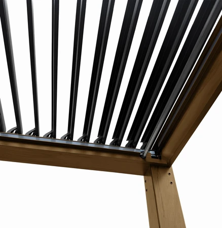 Amalfi Wood Foil Pergola 3x3m with 4pcs Screens with LED light - image 3