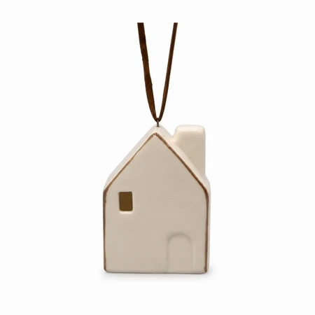 White Ceramic House Hanging Decoration