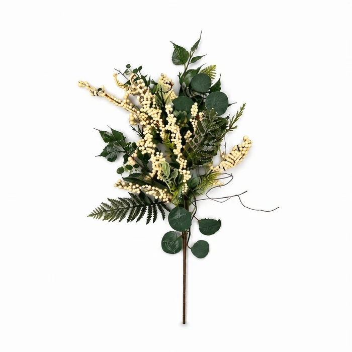 White Berry Foliage Stem