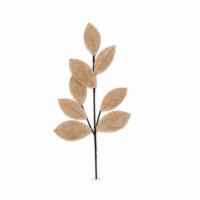 Peach/White Glitter Leaf Stem - image 1