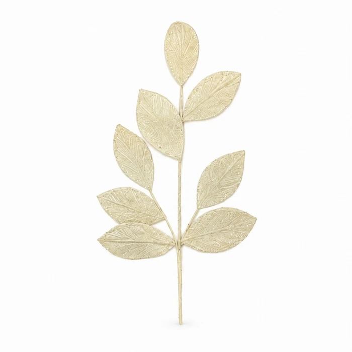 Peach/White Glitter Leaf Stem - image 2