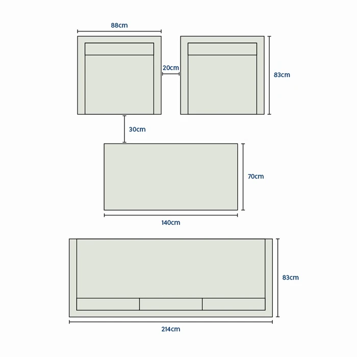 Fairford Lounge Set with Coffee Table - image 2