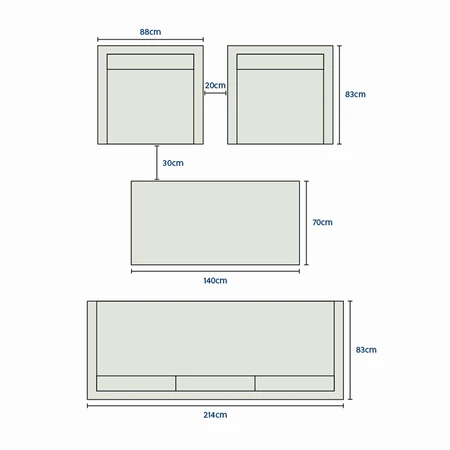 Fairford Lounge Set with Coffee Table - image 2