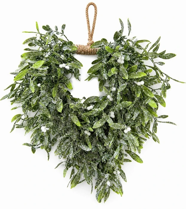 Frosted Mistletoe Wreath 40cm