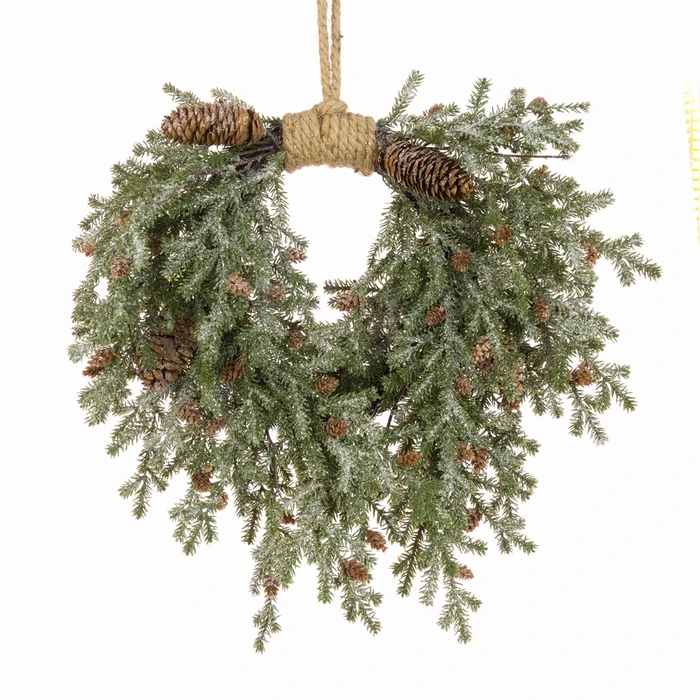 Frosted Teardrop 64cm Jute Wreath - image 2