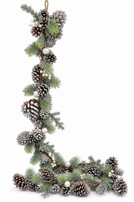 White 6ft Mixed Cone Garland