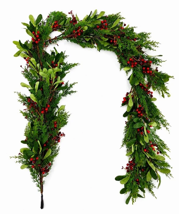 Green 6ft Garland with Berries