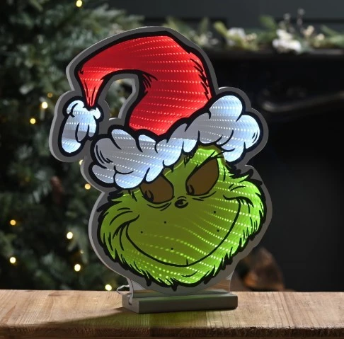 40cm Infinity Grinch with Santa Hat
