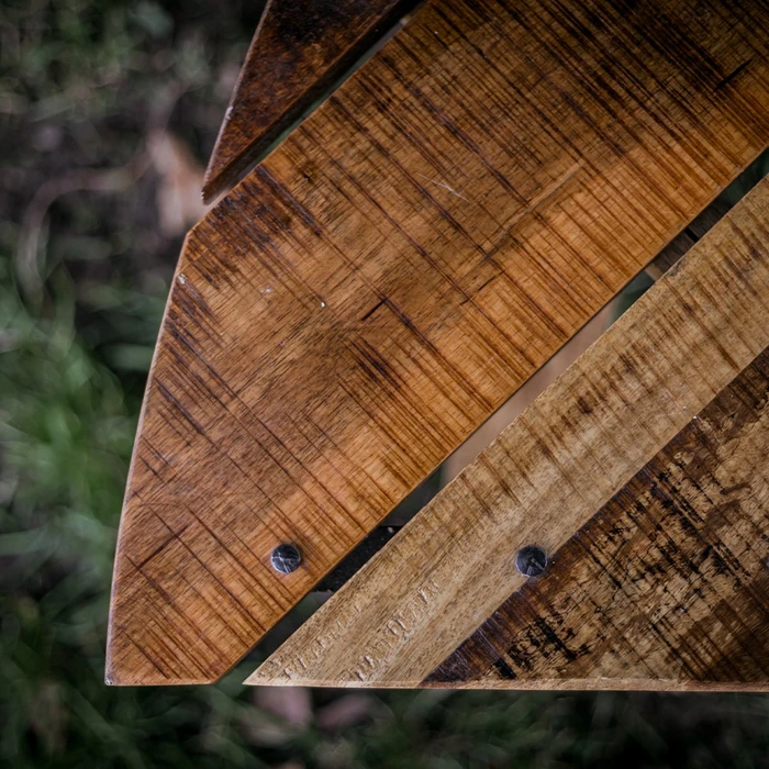 Kadai Curved Wrought Iron Wood Bench - image 4