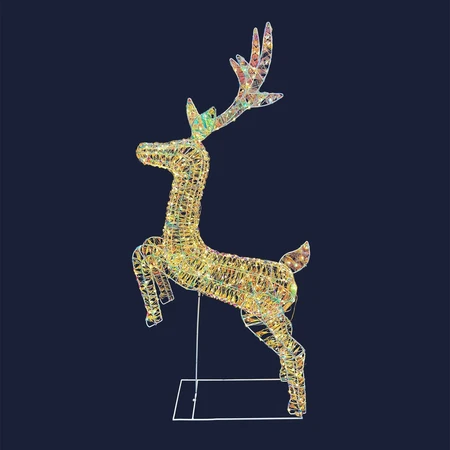 Leaping Reindeer Pearlescent Wrap 145cm