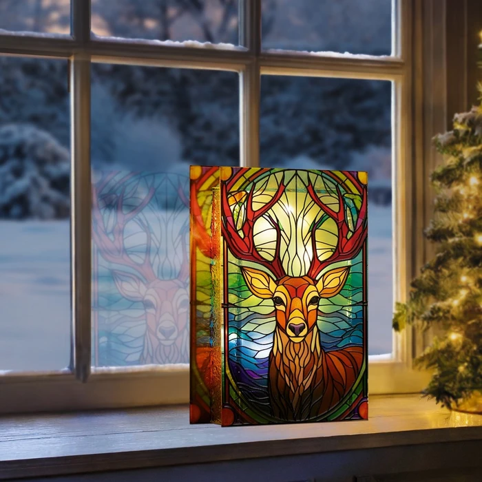 Reindeer Stained Glass