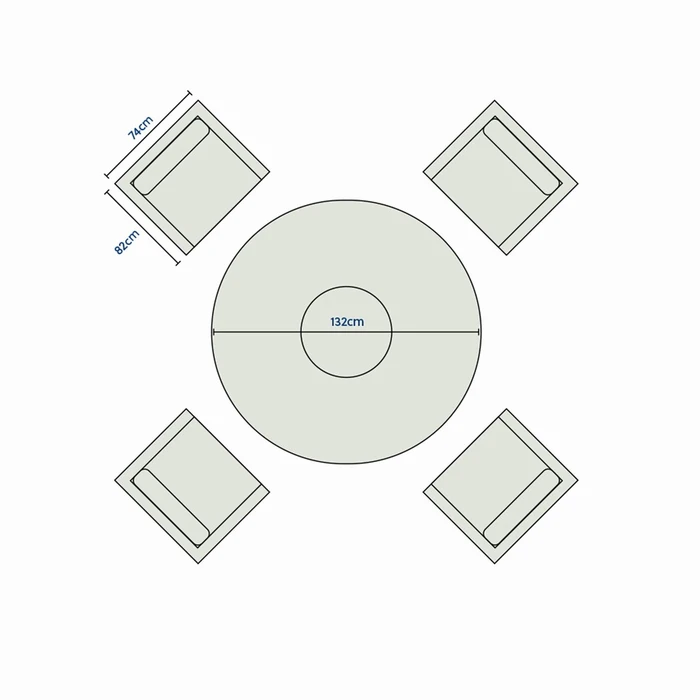 Burford 4 Seater Low Dining Table with Fire Pit - image 9