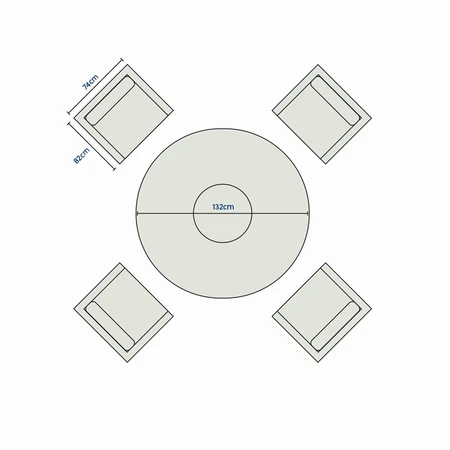 Burford 4 Seater Low Dining Table with Fire Pit - image 9