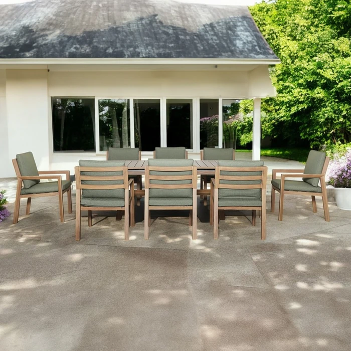 Hudson Wood Foil 8 Seat Dining Set - image 1
