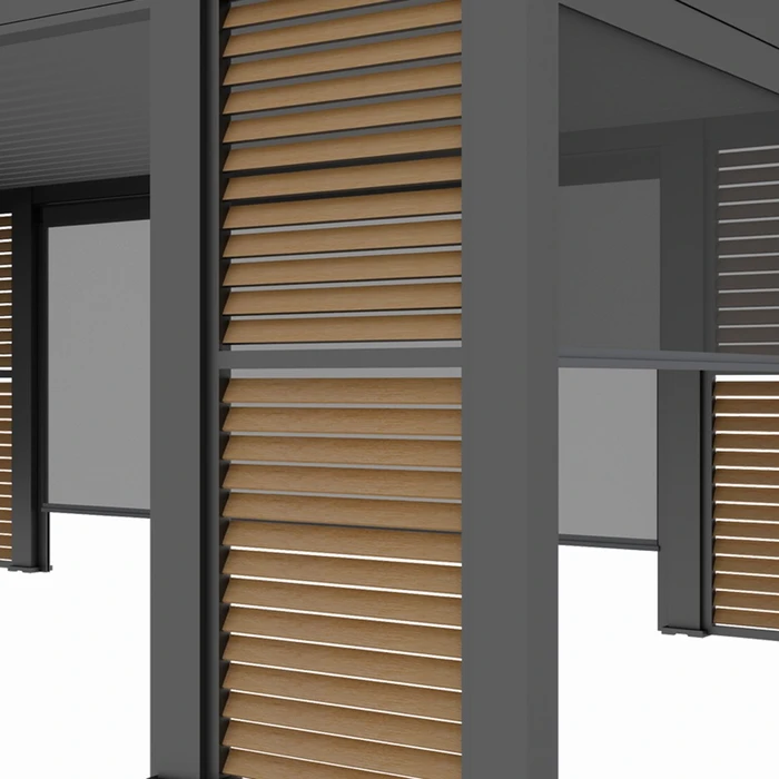 Riviera 6x3 Anthracite with Blinds and Wood Effect Panels - image 3
