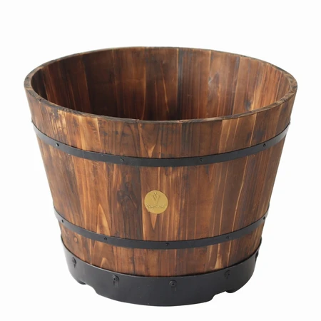 Burnt Oak Round Planter