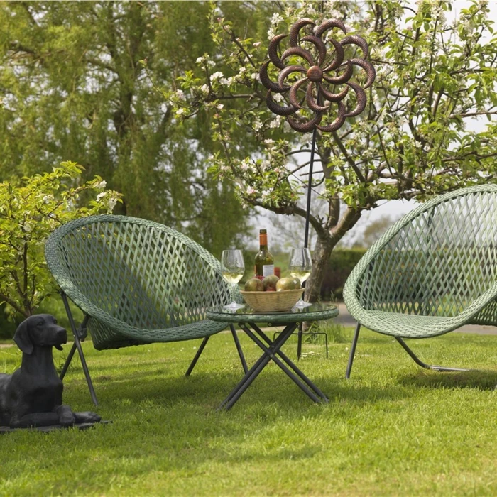 Faux Rattan Folding Lounge Set Green - image 2
