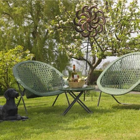 Faux Rattan Folding Lounge Set Green - image 2