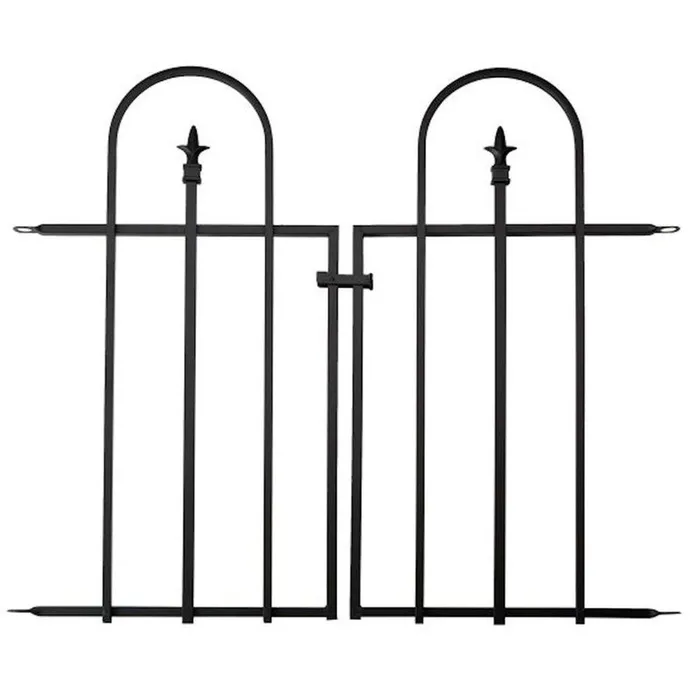 Triple Arch Finial Fence Gate Black - image 2