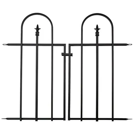 Triple Arch Finial Fence Gate Black - image 2