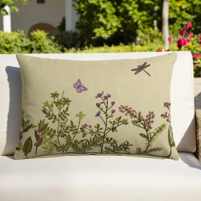 Wild Garden Bolster Cushion Sage - image 1