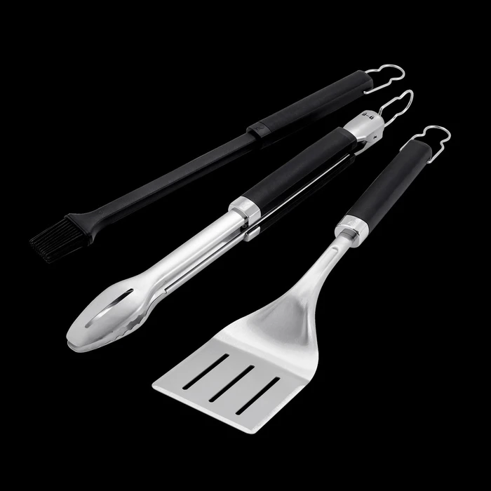Weber Precision 3Pc Gril Tool Set Tong, Spatula & Basting Brush - image 2