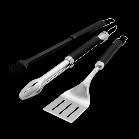 Weber Precision 3Pc Gril Tool Set Tong, Spatula & Basting Brush - image 2