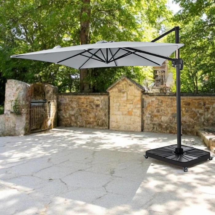 Diamond Cantilever Parasol Ash Grey 3x4m