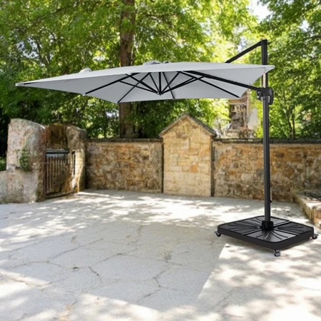 Diamond Cantilever Parasol Ash Grey 3x4m