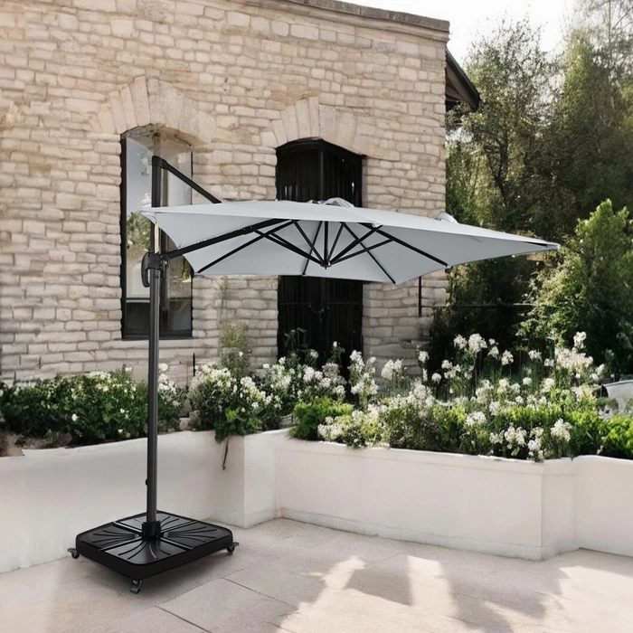 Diamond Cantilever Parasol Ash Grey 2.5x2.5m - image 1