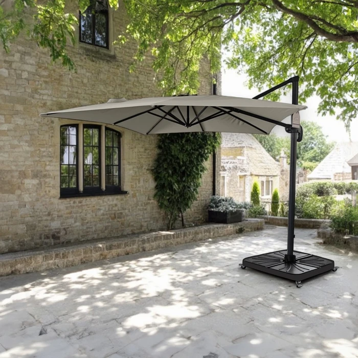 Diamond Cantilever Parasol Taupe 3X4m - image 1