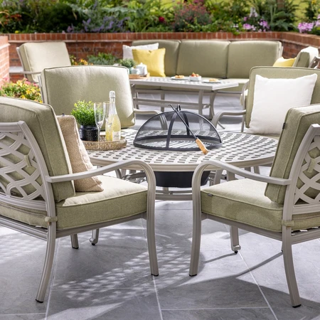 Burford 4 Seater Low Dining Table with Fire Pit - image 6