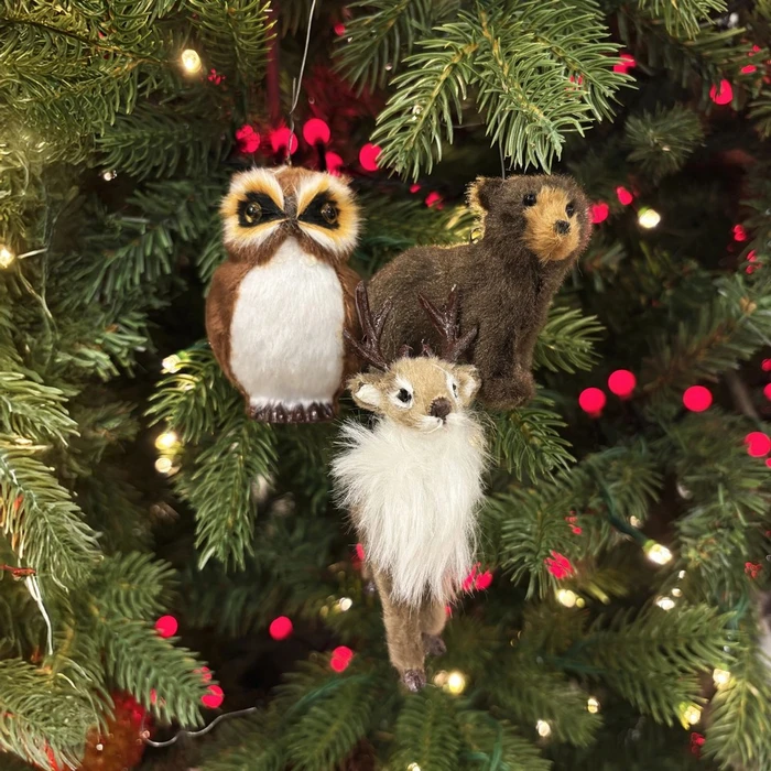 WD Faux Fur Animal Assorted Hanging Dec 9Cm