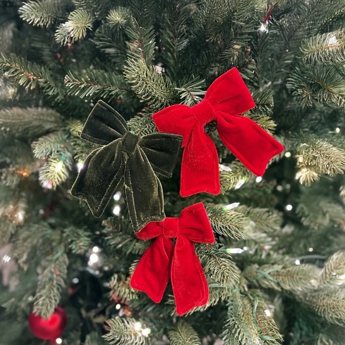 TD Red Velvet Bow Hanging Dec - image 1