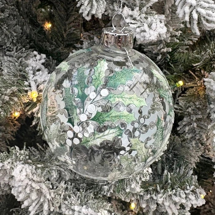 SNPack of 21 Glass Baubles Sage