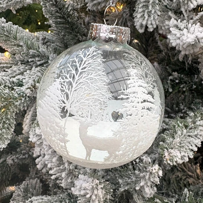 SW Pack of 21 Glass Baubles White