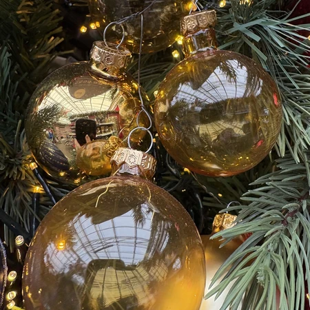 TD Pack Of 21 Glass Baubles Gold