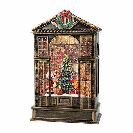 Santa And Tree Greenhouse Waterspinner Small