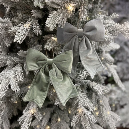 SW Sage Velvet Bow Hanging Dec