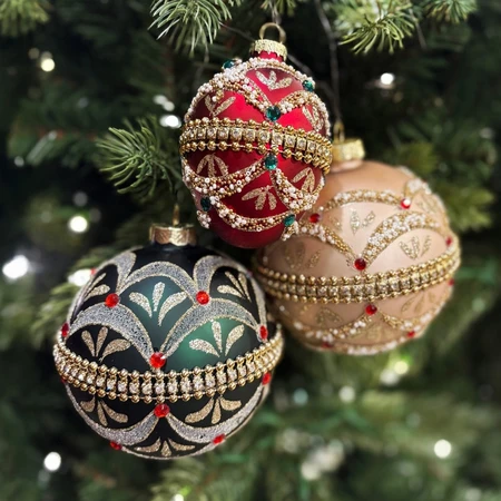 TD Jewelled Faberge 10cm Bauble 4 Asst