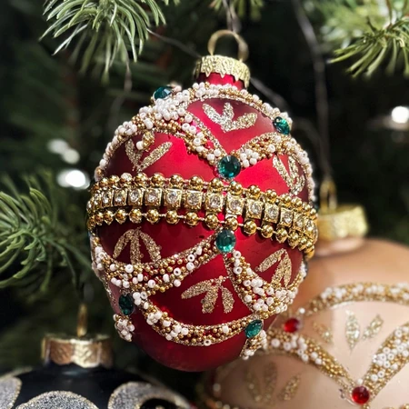 TD Jewelled Faberge Egg Bauble 4 Asst