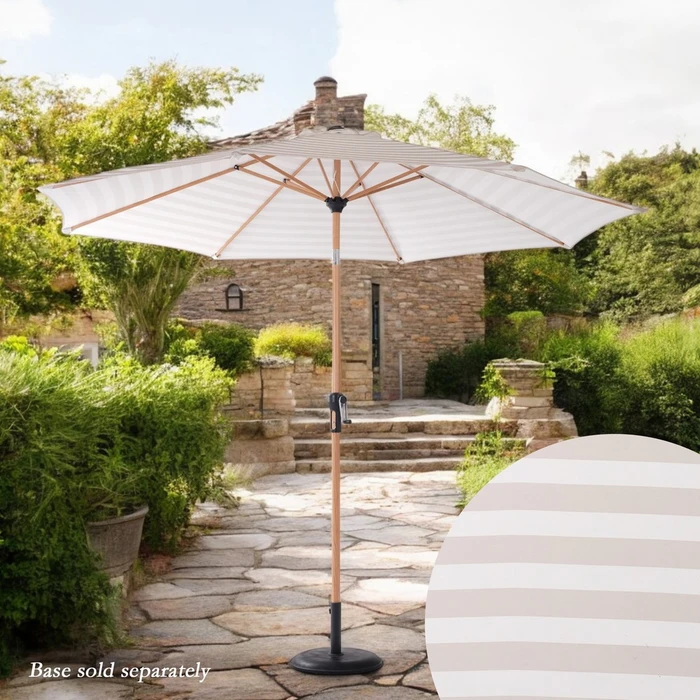 Diamond Distinction Taupe Stripe 3m Parasol