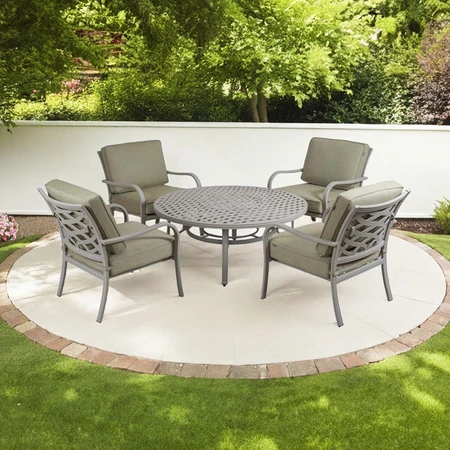 Burford 4 Seater Low Dining Table with Fire Pit