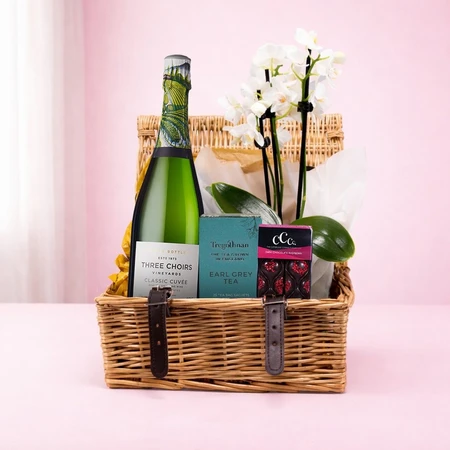Wine + Orchid Gift Hamper