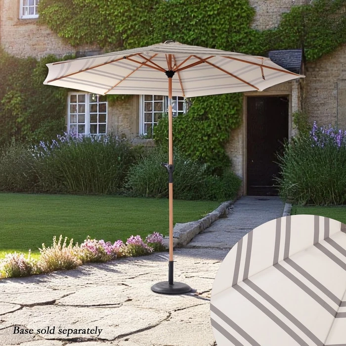 Diamond Distinction Anthracite Double Stripe 3m Parasol