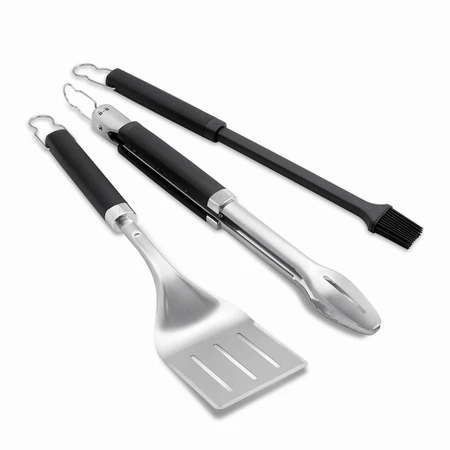Weber Precision 3Pc Gril Tool Set Tong, Spatula & Basting Brush