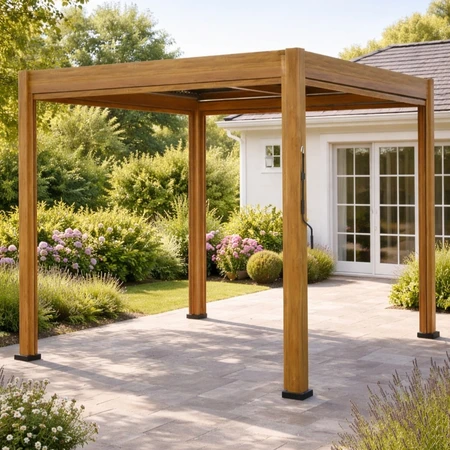 Alfresco Pergola 3X3M Teak Wood Effect
